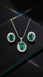 Midnight Royal Halo Jewelry Set