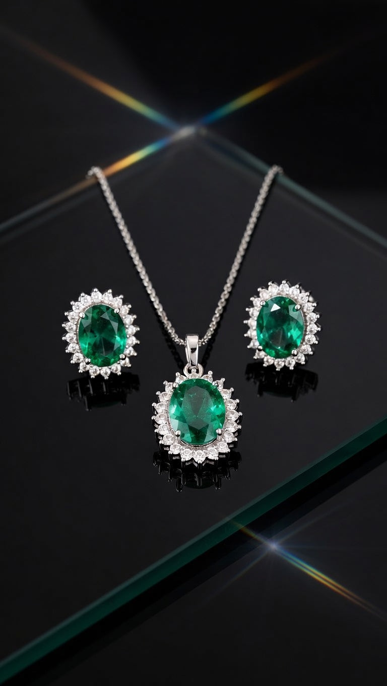 Midnight Royal Halo Jewelry Set