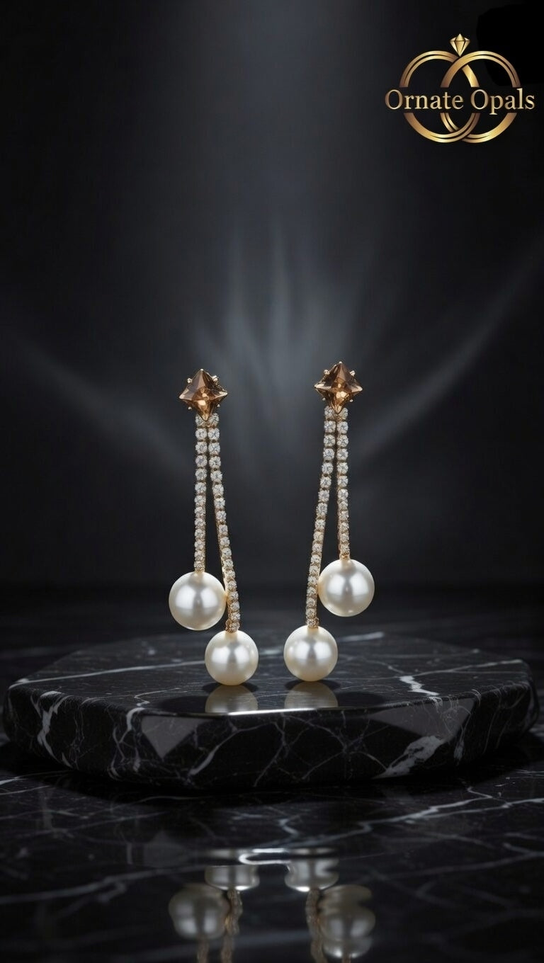 Regal Pearl Drop Earrings