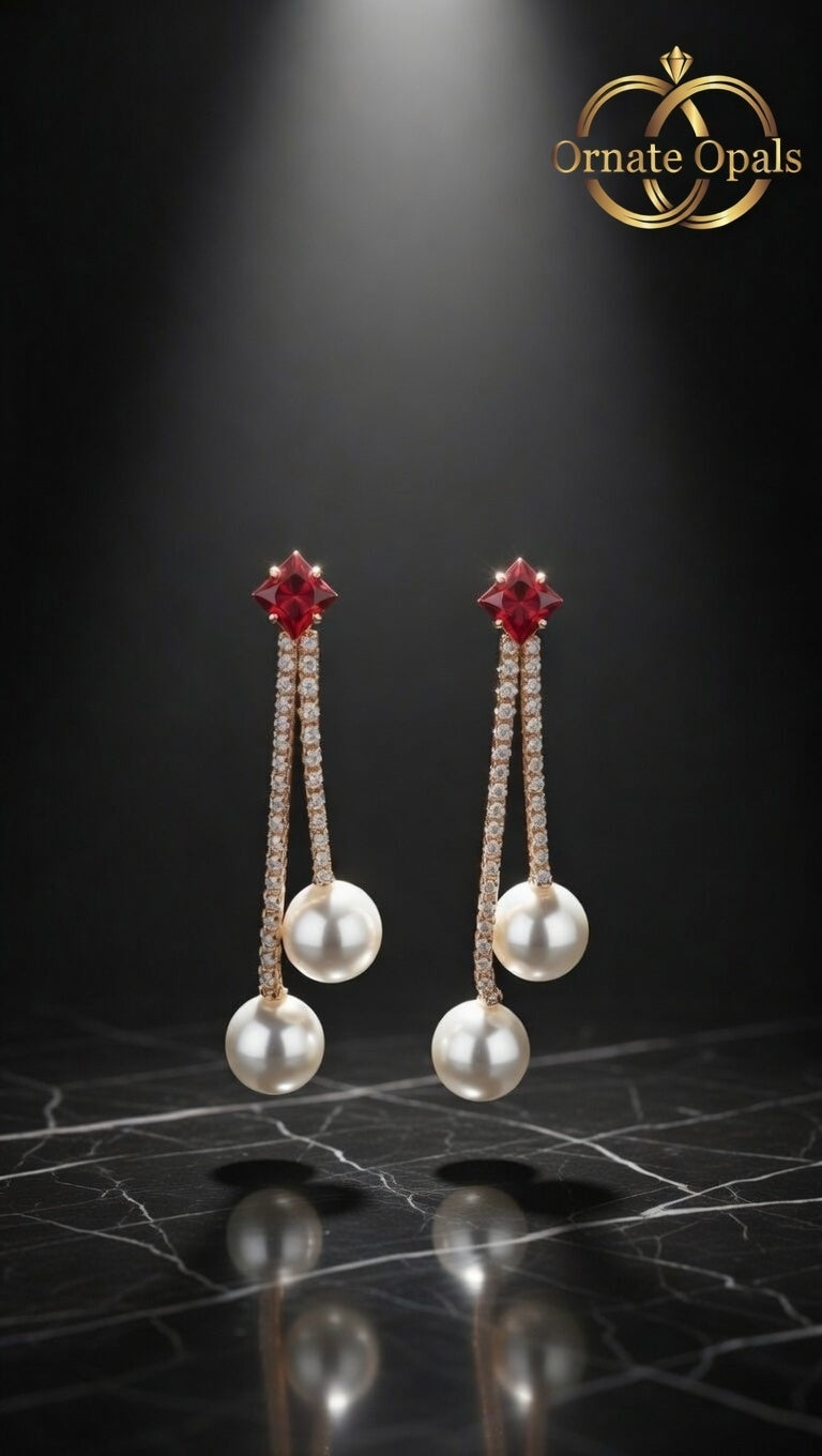 Regal Pearl Drop Earrings