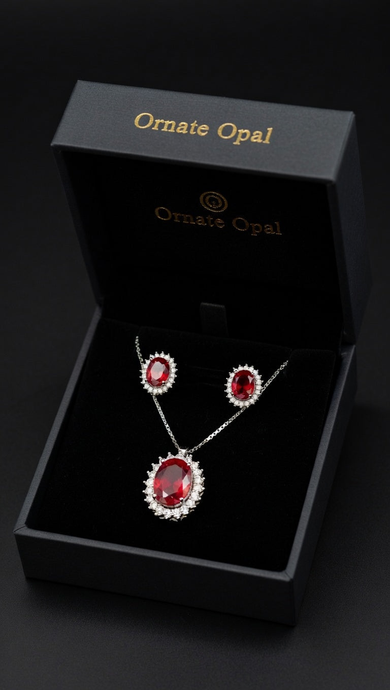 Midnight Royal Halo Jewelry Set