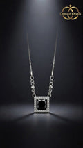 Royal Sapphire Halo Necklace