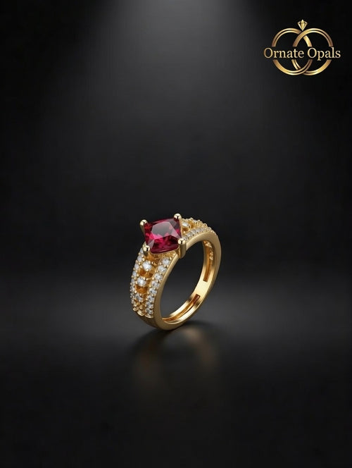 Royal Blossom Adjustable Crystal Ring