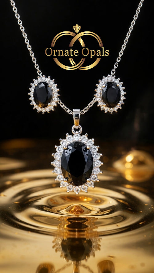 Midnight Royal Halo Jewelry Set